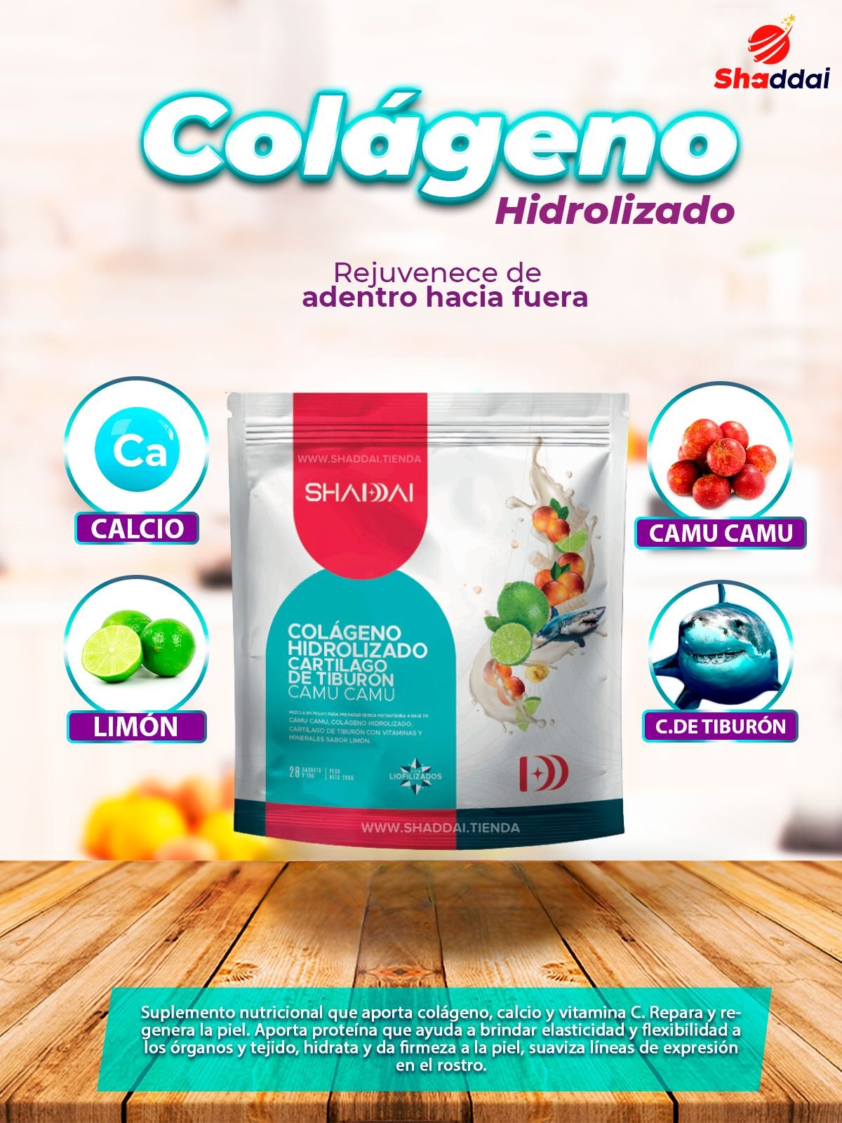 COLAGENO HIDROLIZADO CARTILAGO DE TIBURON CON CAMU CAMU